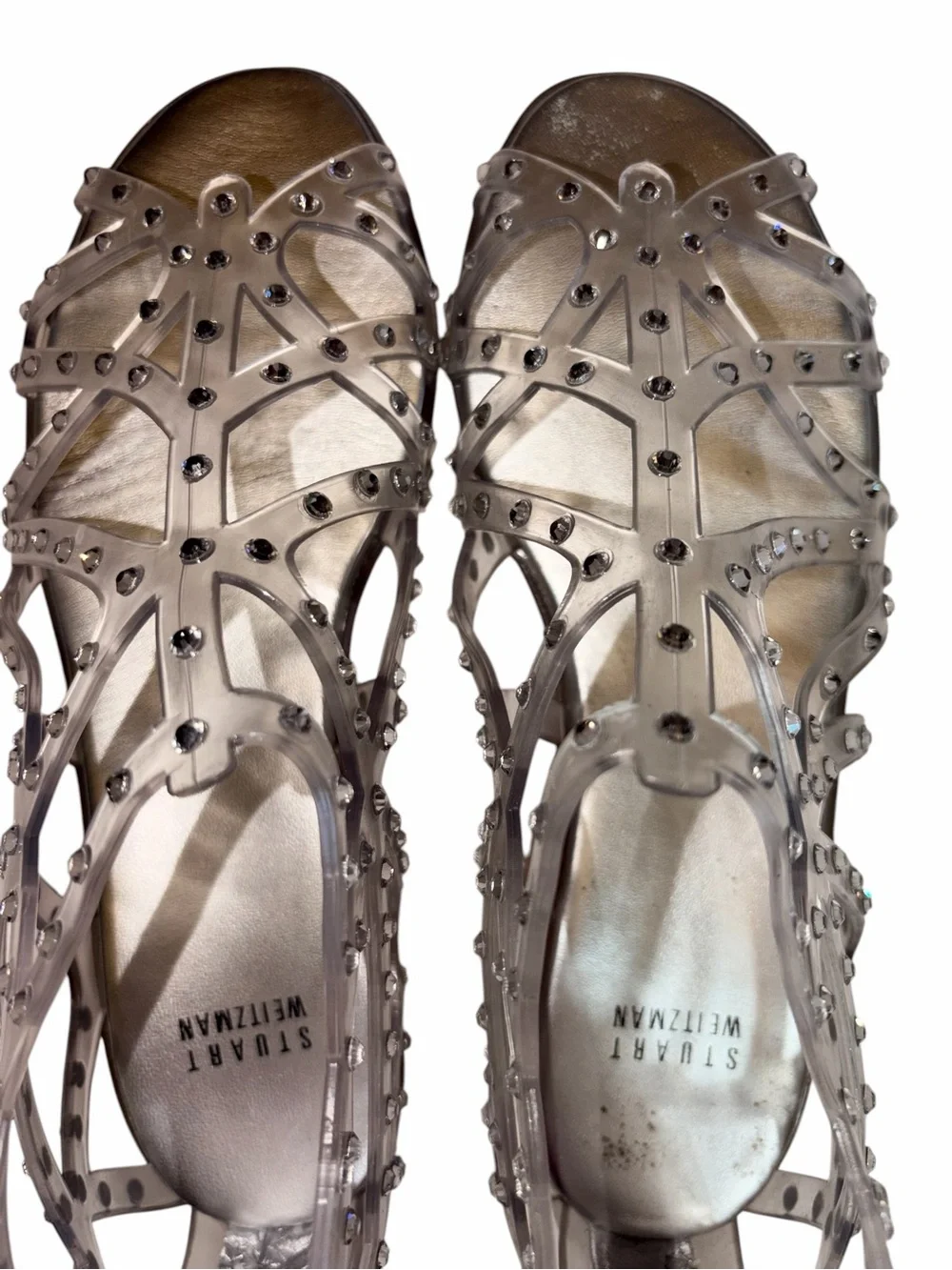 New Jelly Clear gladiator Sandals Stuart Weitzman Crystals Cinderella Bride 9